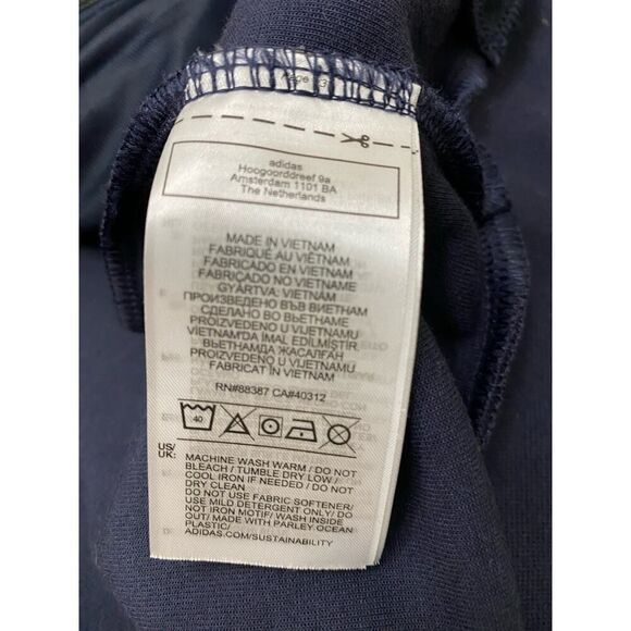 Adidas Navy Sport Jacket Full Zip Parley Ocean Plastic Ecologic Men’s Size XL - Picture 5 of 8